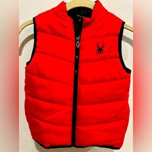 Boys spyder red vest  with black trim in a size 4t